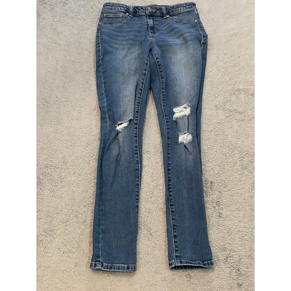 Jennifer Lopez Super Skinny Distressed Jeans Blue Medium Wash Womens Size 8
